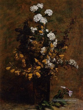 Balai et autres fleurs printanières dans un vase peintre de fleurs Henri Fantin Latour Peinture à l'huile